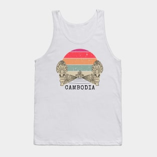 Angkor Thom Majesty: Cambodia's Ancient Wonder -- Vintage Edition Red Tank Top